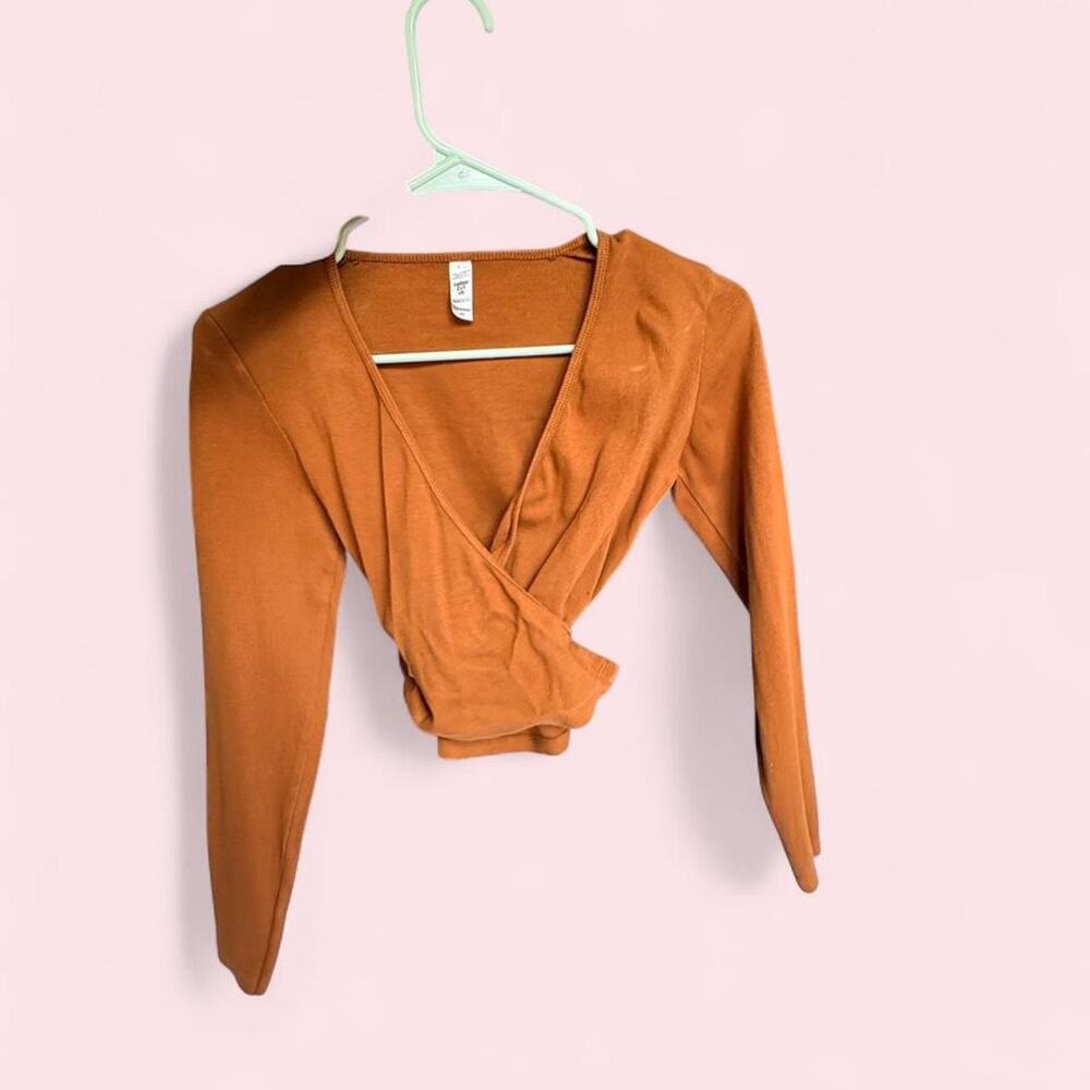 Los Angeles Appare Size M l rust brown wrap crop top balletcore minimalist fairy